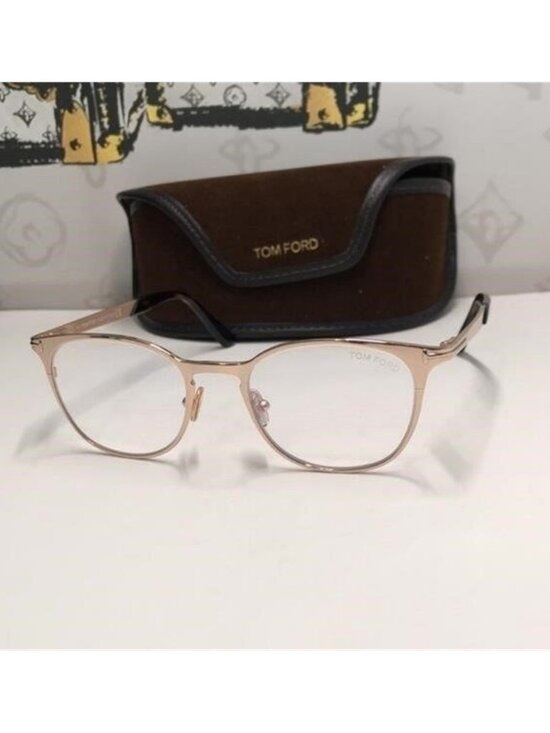 Tom Ford TF5732-B 028 Authentic Eyeglasses · Rose Gold/Havana